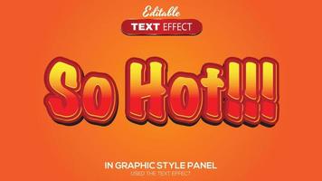 3D editable text effect hot theme vector