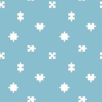 seamless jigsaw puzzle piece repeat pattern in blue background, flat vector illustration design