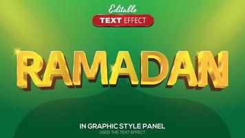 Tema de ramadán con efecto de texto editable en 3d vector