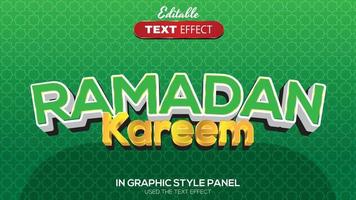 Tema de ramadán con efecto de texto editable en 3d vector