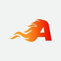 Letter A logo template with burning fire, easy to create and suitable for companies with eps vector format