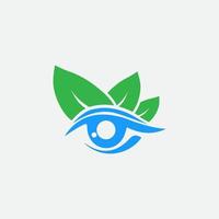 plantilla de logotipo de ojo y hoja, fácil de crear y adecuada para empresas con formato vectorial eps vector