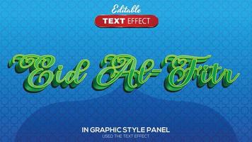 Print3D editable text effect eid al fitr theme vector