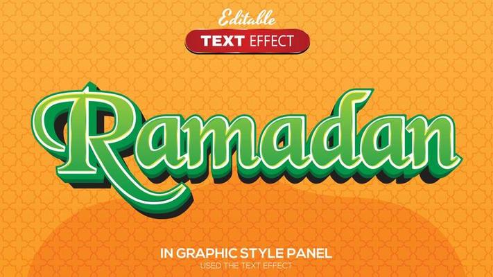 3D editable text effect ramadan theme