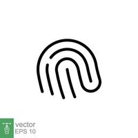 Fingerprint line icon. Simple outline style. Finger print, unique thumbprint, thumb identity, scan id access, technology concept. Vector illustration design isolated on white background. EPS 10.