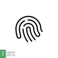 Fingerprint line icon. Simple outline style. Finger print, unique thumbprint, thumb identity, scan id access, technology concept. Vector illustration design isolated on white background. EPS 10.