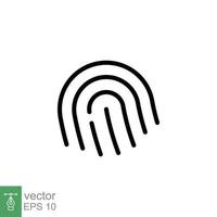 Fingerprint line icon. Simple outline style. Finger print, unique thumbprint, thumb identity, scan id access, technology concept. Vector illustration design isolated on white background. EPS 10.