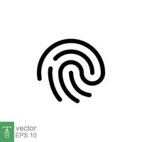 Fingerprint line icon. Simple outline style. Finger print, unique thumbprint, thumb identity, scan id access, technology concept. Vector illustration design isolated on white background. EPS 10.