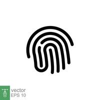 Fingerprint line icon. Simple outline style. Finger print, unique thumbprint, thumb identity, scan id access, technology concept. Vector illustration design isolated on white background. EPS 10.