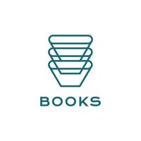 book neat stacked line geometric logo design vector icon illustration template