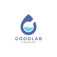 drop water laboratory glass science abstract logo design vector icon illustration template