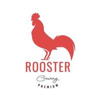 rooster chicken dashing poultry pedigree isolated logo design vector icon illustration template