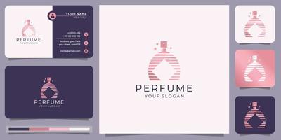 diseño de lujo para plantilla de logotipo de perfume. diseño elegante de color oro rosa. vector