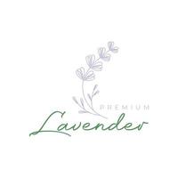 plant flower lavender beauty smell fragrant line minimal feminine logo design vector icon illustration template