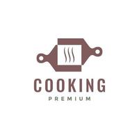 cutting board cooking food modern flavor logo design vector icon illustration template