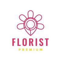 florist store market shop point map location modern colorful logo design vector icon illustration template