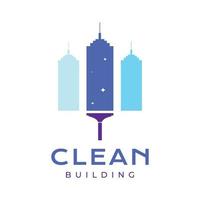 cleaning building city skyscraper colorful abstract modern logo design vector icon illustration template