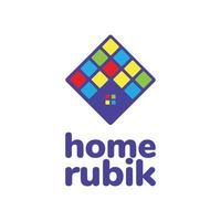 juego de juguete rubik casa tienda mercado tienda inteligente abstracto moderno logotipo diseño vector icono ilustración plantilla