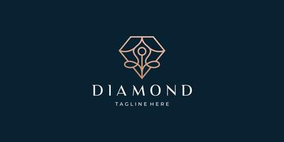 minimalist diamond logo design template. vector