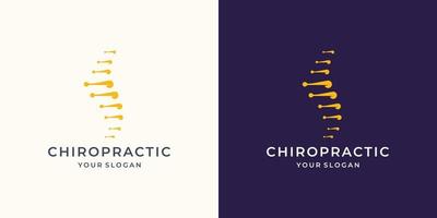 simple logo chiropractic with dots connected combine line shape modern design. vector