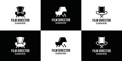 conjunto de diseño de logotipo creativo para cine, cine, director, empresa. símbolo de la inspiración del director de cine. vector
