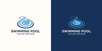 infinite swimming pool logo vector design template.