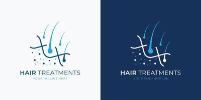 diseño minimalista del logotipo de dermatología para el cuidado del cabello. tratamiento para el cuidado del cabello. copos anticaspa para champú. vector