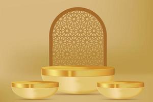3d realistic render scene with product podium display Vector illustration