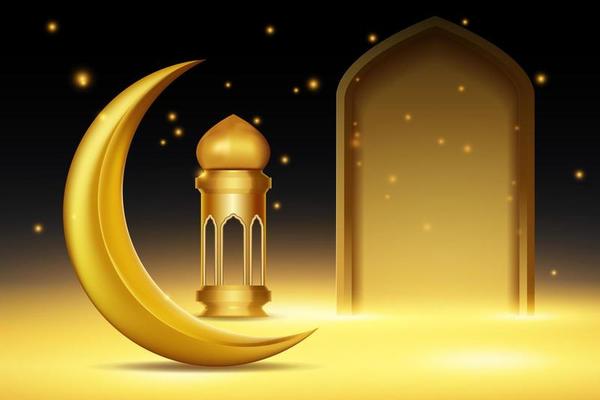 Eid mubarak greeting card background with islamic ornament vector illustration