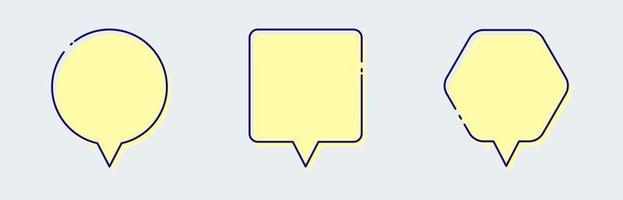 Chat bubble with retro design style. Minimal blank chat boxes sign. vector