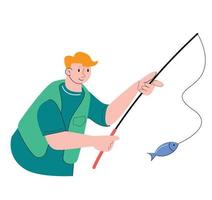 character people fishing vector illustration