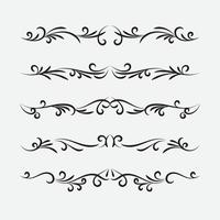 free set of vintage frames with beautiful filigree, decorative borders, text divider, page divider, vector illustration