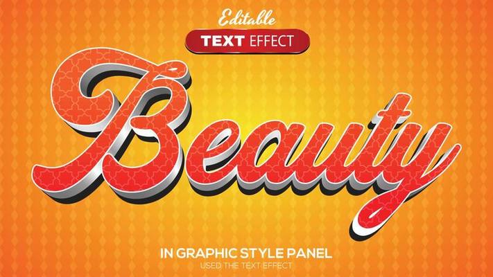 3D editable text effect beauty theme