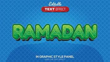 Tema de ramadán con efecto de texto editable en 3d vector