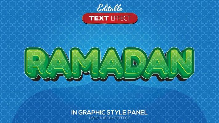 3D editable text effect ramadan theme