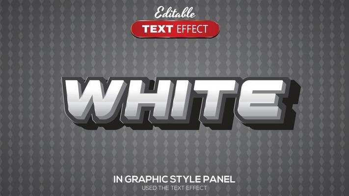 3D editable text effect white theme