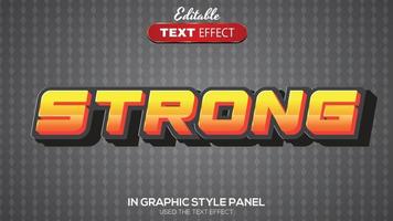 3D editable text effect strong theme vector