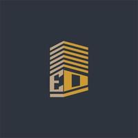 ideas de logotipo de bienes raíces con monograma inicial de eo vector