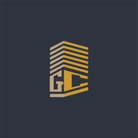 ideas iniciales del logotipo de bienes raíces del monograma gc vector