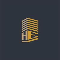 HE initial monogram real estate logo ideas vector