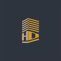 hd monograma inicial ideas de logotipo de bienes raíces vector