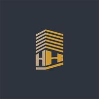 hk monograma inicial ideas de logotipo de bienes raíces vector