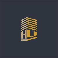 HV initial monogram real estate logo ideas vector