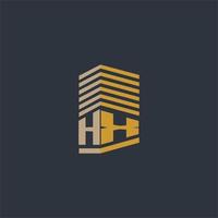 hx monograma inicial ideas de logotipo de bienes raíces vector