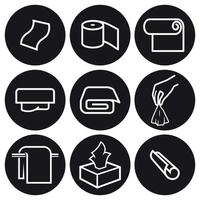 Towels icons set. White on a black background vector