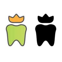 símbolo de corona de diseño de logotipo dental. signo de logotipo de cuidado dental, diseño de logotipo de rey de dientes de clínica con plantilla de vector de lujo