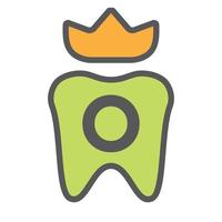 diseño de logotipo dental en el símbolo de la letra o corona. signo de logotipo de cuidado dental, diseño de logotipo de rey de dientes de clínica con plantilla de vector de lujo