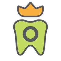 diseño de logotipo dental en el símbolo de la letra o corona. signo de logotipo de cuidado dental, diseño de logotipo de rey de dientes de clínica con plantilla de vector de lujo