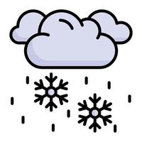 Snowflakes falling from cloud vector icon design