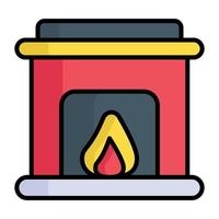 un diseño de icono de vector de chimenea en estilo moderno